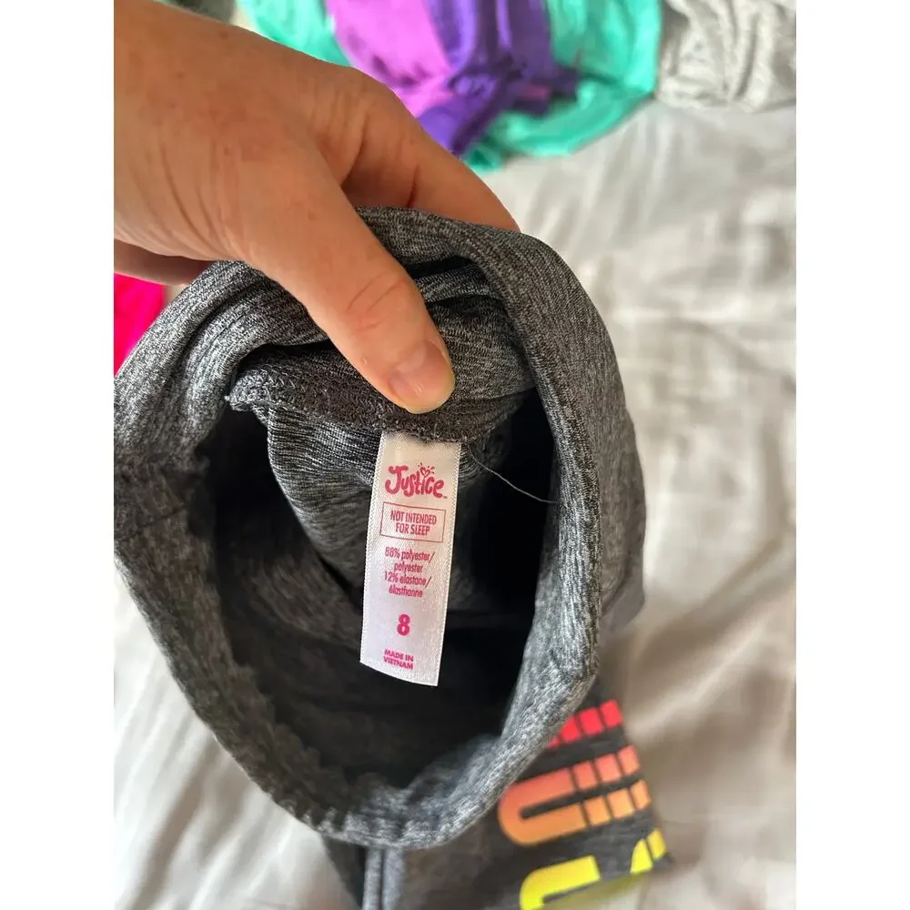 Justice grey athletic leggings size 8